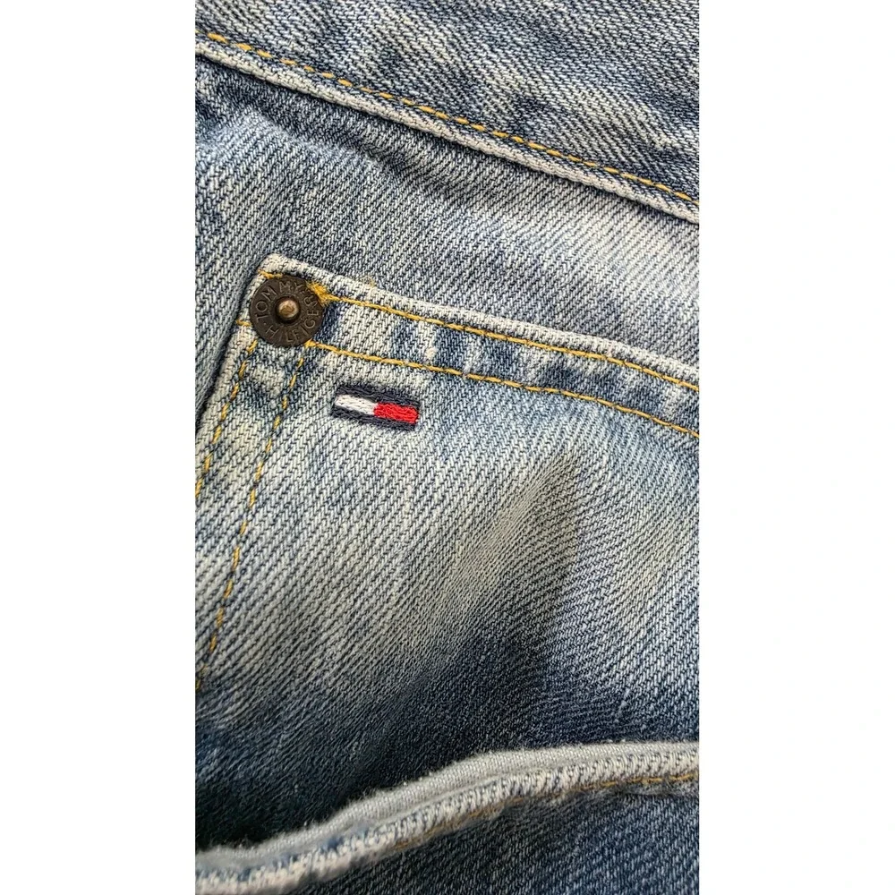 Tommy Hilfiger Mens Blue Denim Carpenter Shorts Medium Wash Size 38 Hammer Loop